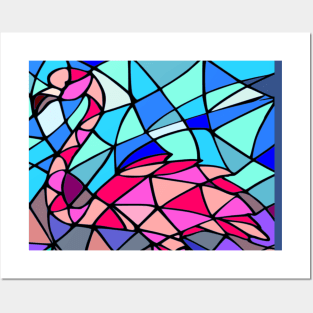 Mosaic flamingo image Posters and Art